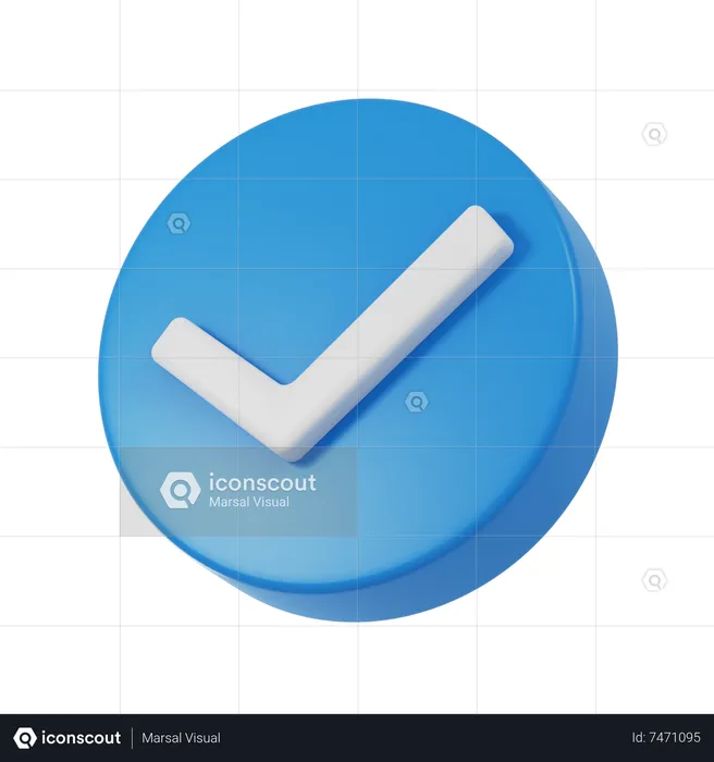 Marca de verificación  3D Icon