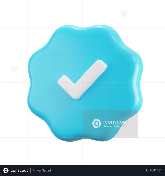 Marca de verificación azul  3D Icon