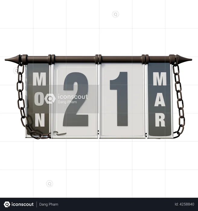 March 21, 2022 Mon  3D Illustration