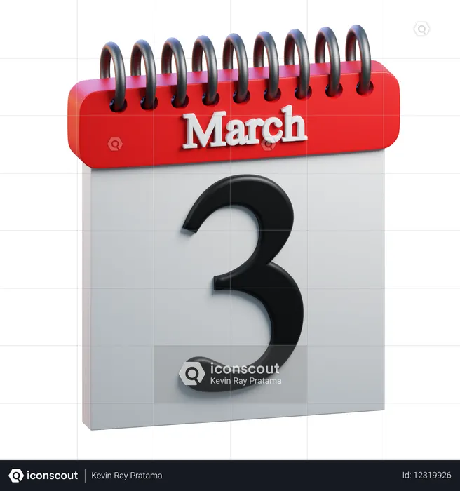 March 3  3D Icon