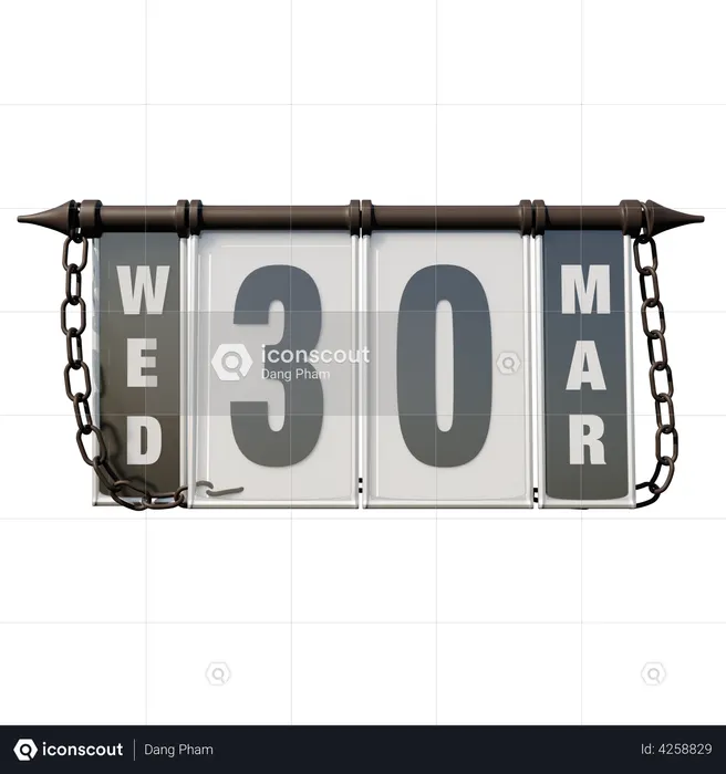 March 30, 2022 Wed  3D Icon