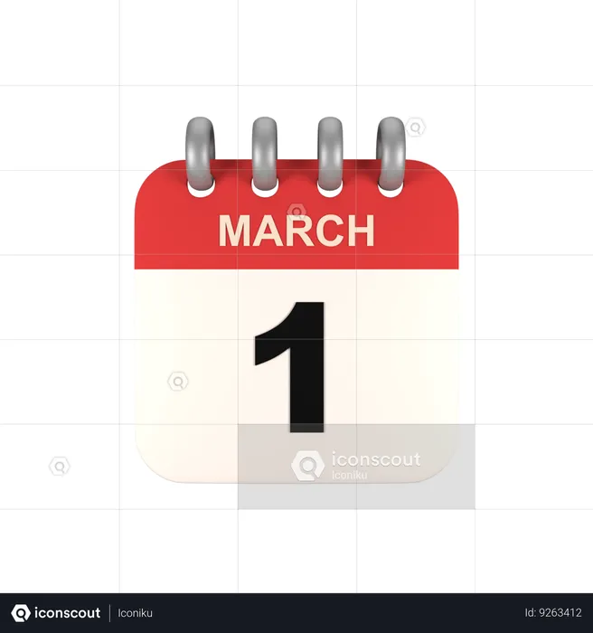 March  3D Icon