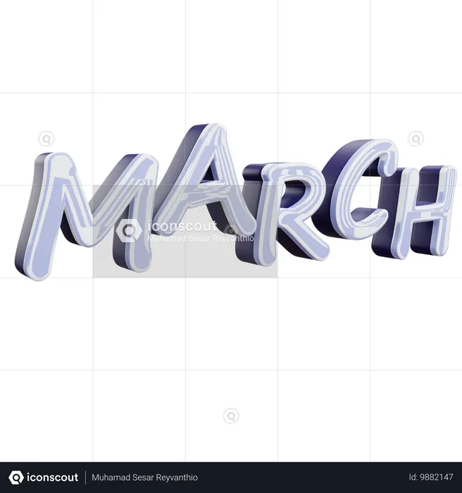 March  3D Icon