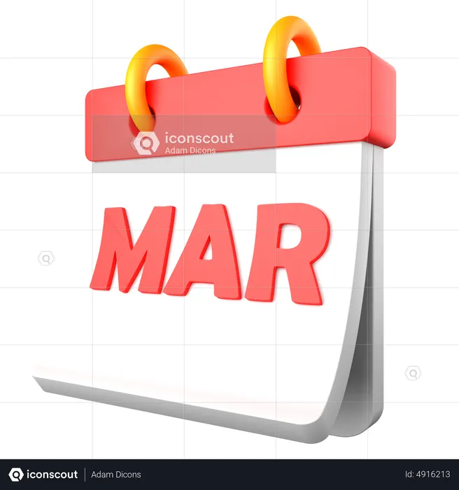 March  3D Icon