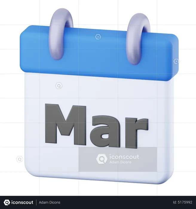 March  3D Icon
