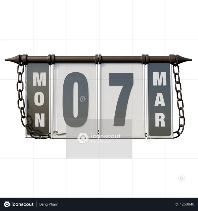 March 7, 2022 Mon  3D Illustration