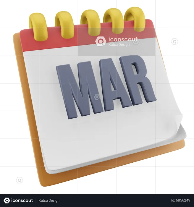 March Month  3D Icon