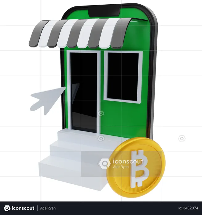 Marché des bitcoins  3D Illustration