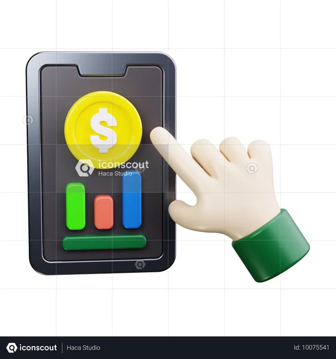 Investissement sur le marché en ligne  3D Icon