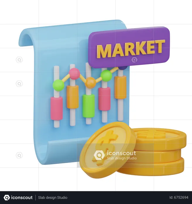 Marché financier  3D Icon