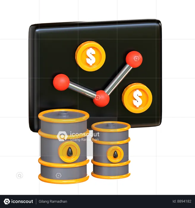 Marché du pétrole  3D Icon