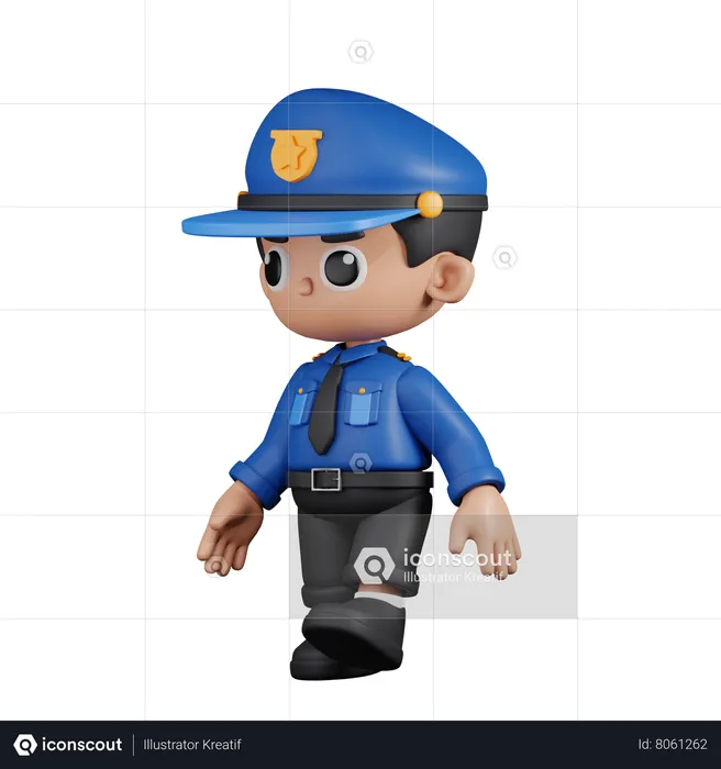 Policier ambulant  3D Illustration