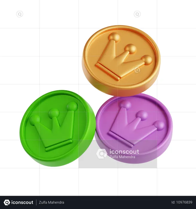 Mardi Gras Coin  3D Icon