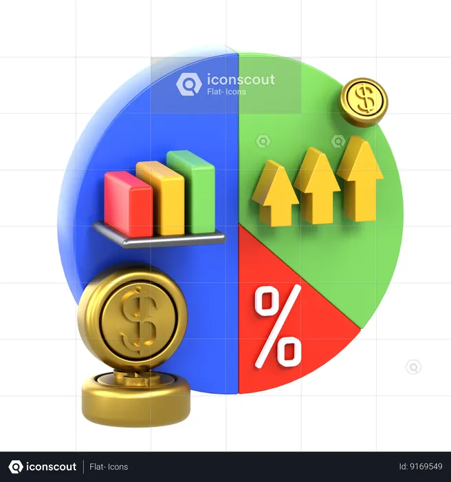 Margem de lucro  3D Icon