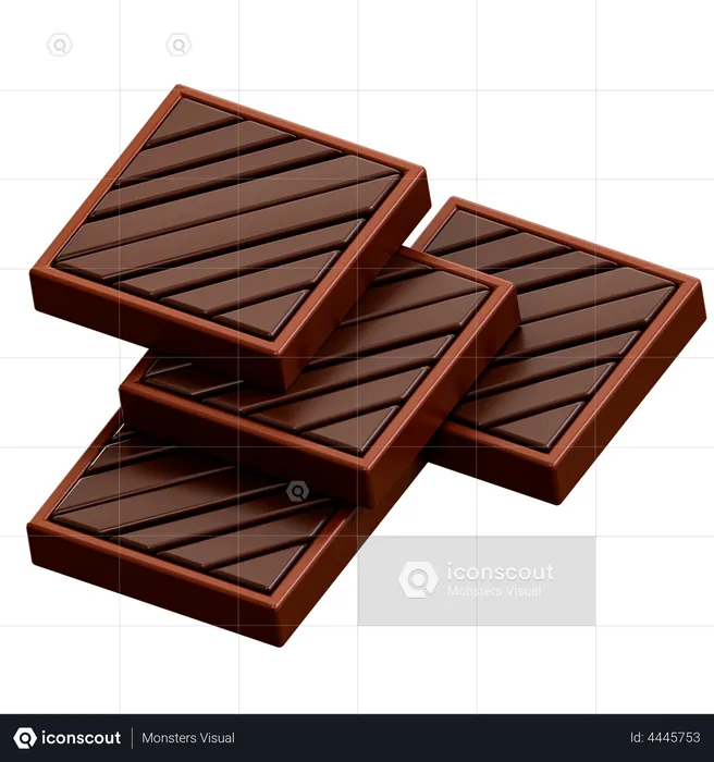 Marked Chocolate Bar  3D Illustration
