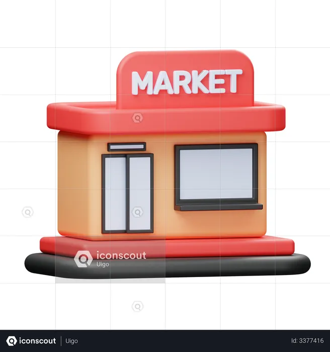 Market  3D Illustration