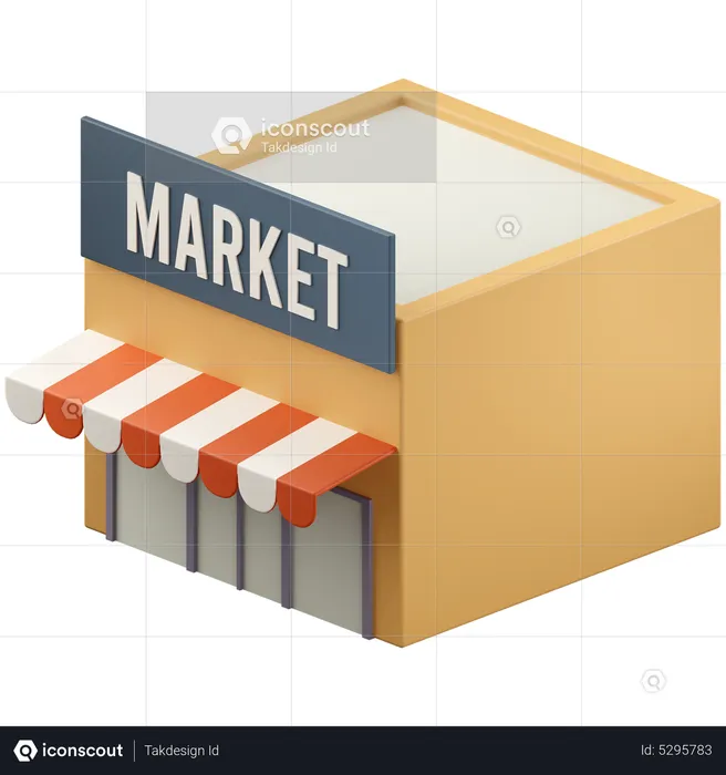 Market building  3D Icon