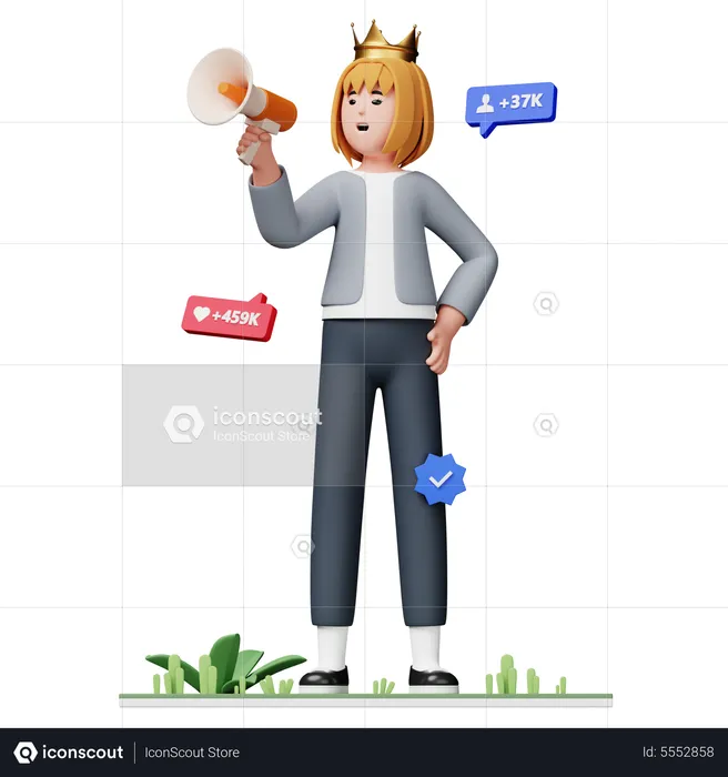 Marketing Campaign by Public Figure  3D Illustration