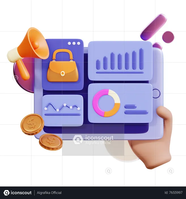 Marketing Data Analysis  3D Illustration