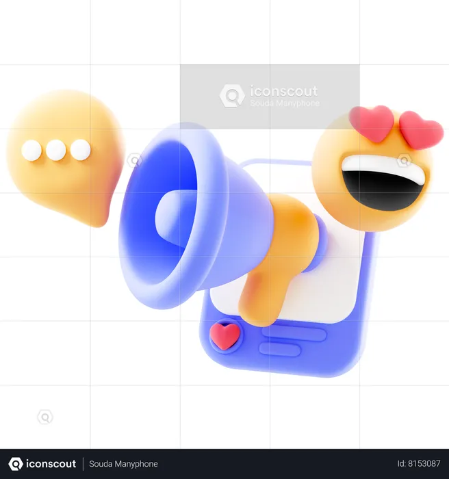 Marketing des médias sociaux  3D Icon