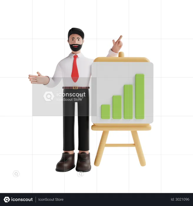 Marketing employee announcing product sale  3D Illustration