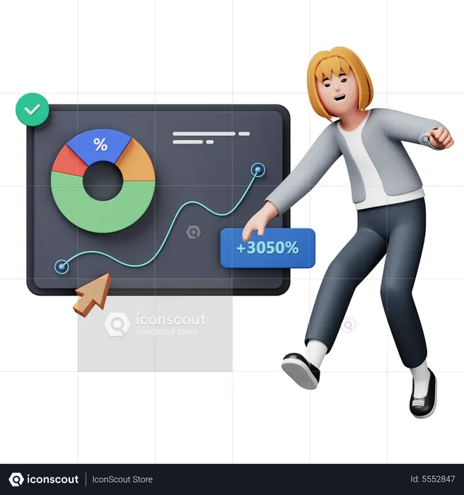 Éxito de marketing  3D Illustration