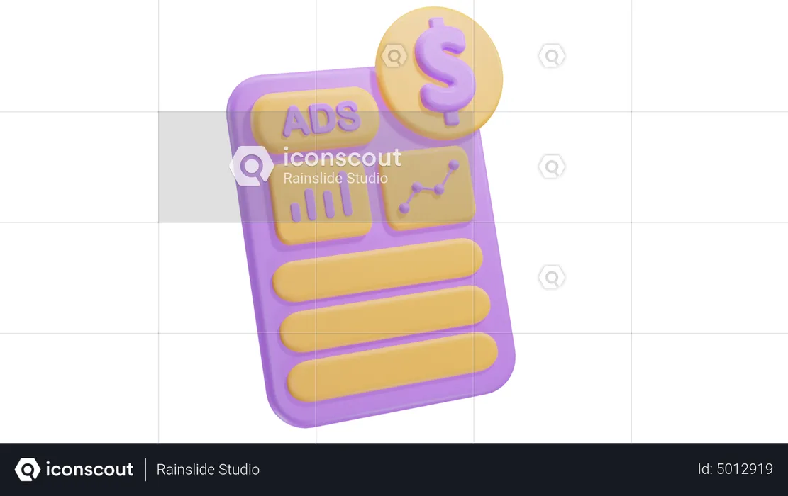 Marketing Financeiro Digital  3D Icon