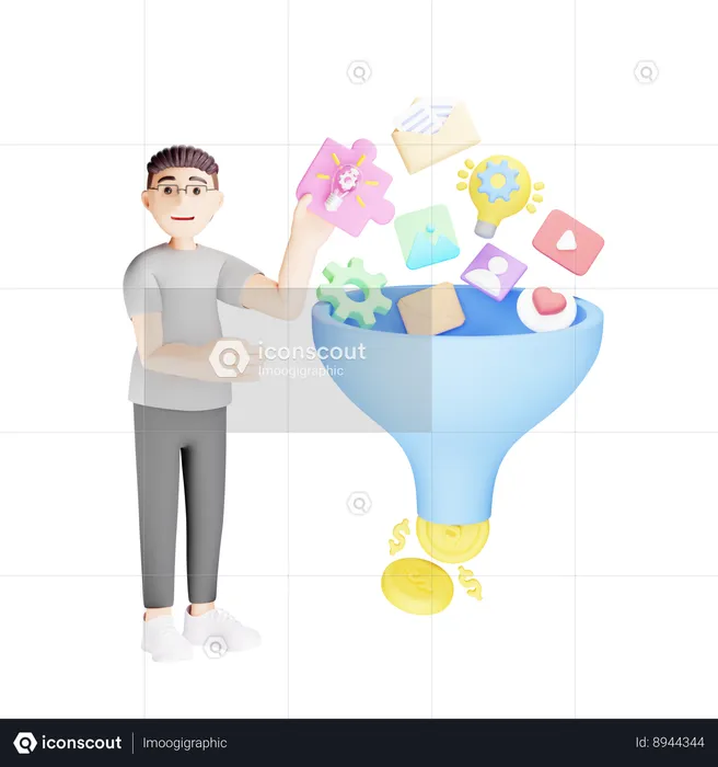Marketing Funnel  3D Illustration