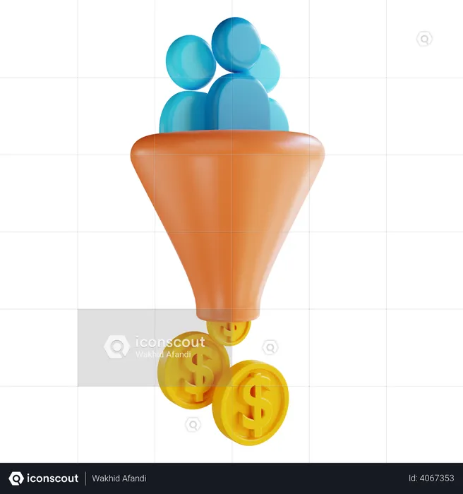 Marketing funnel  3D Illustration