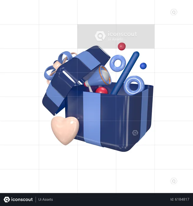 Marketing giveaway announce giftbox  3D Icon
