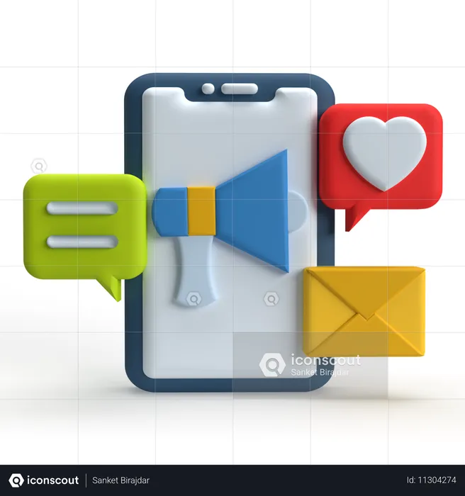 Marketing mobile  3D Icon