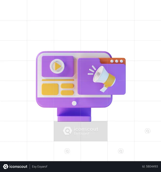 Mercadeo en línea  3D Icon