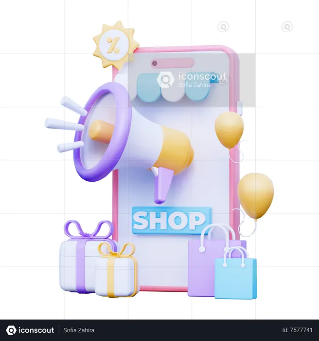 Marketing Online Store  3D Illustration