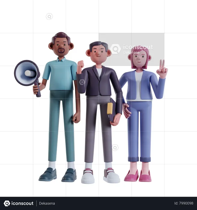 Marketing professional team  3D Illustration