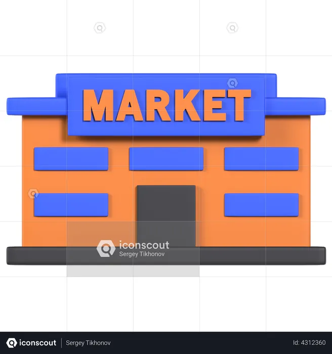 Markt  3D Illustration