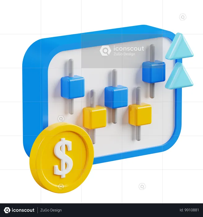 Marktwachstum  3D Icon