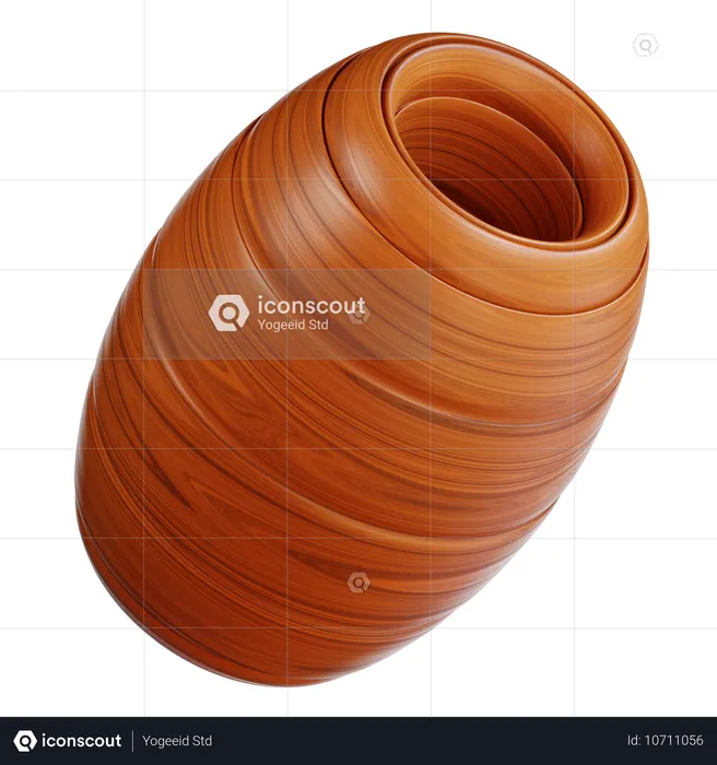 Madera marrón  3D Icon