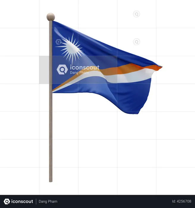 Marshall Islands Flagpole Flag 3D Flag