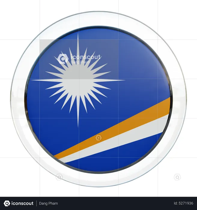 Marshall Islands Round Flag Flag 3D Icon