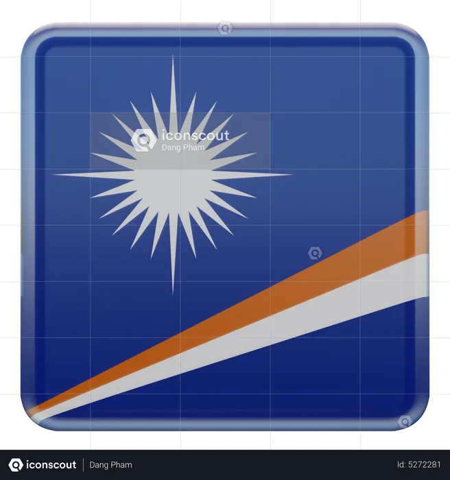 Marshall Islands Square Flag Flag 3D Icon