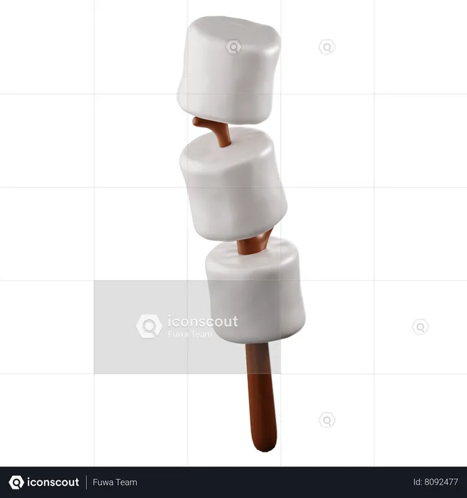 Marshmallow Stick  3D Icon