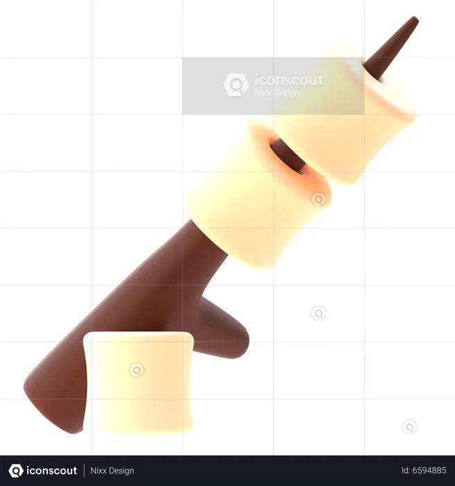 Marshmallow Stick  3D Icon