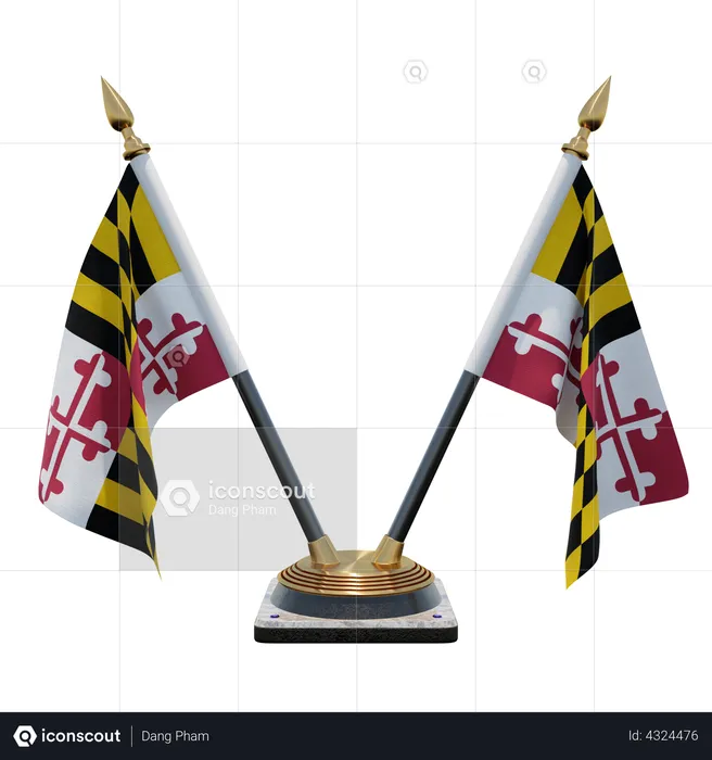 Maryland Doppel-Tischflaggenständer Flag 3D Flag