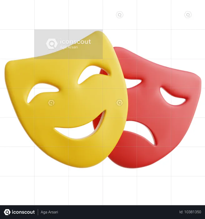 Máscara de teatro  3D Icon