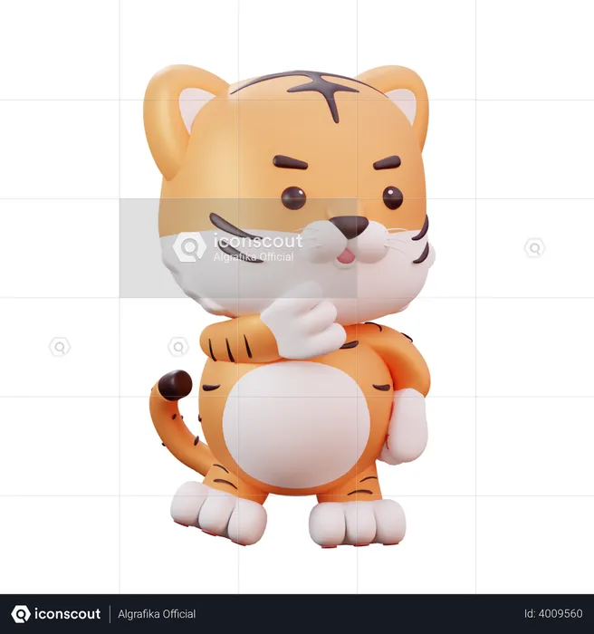 Tigre mascota del año nuevo chino  3D Illustration