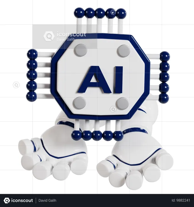 Mascota de inteligencia artificial  3D Illustration