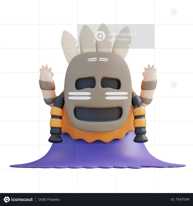 Masked Wizard  3D Icon
