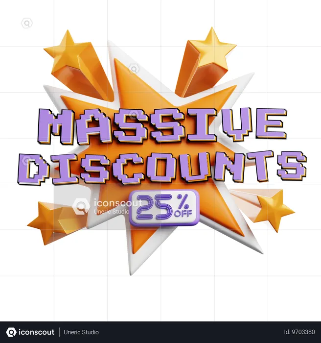 Massive Discounts  3D Icon