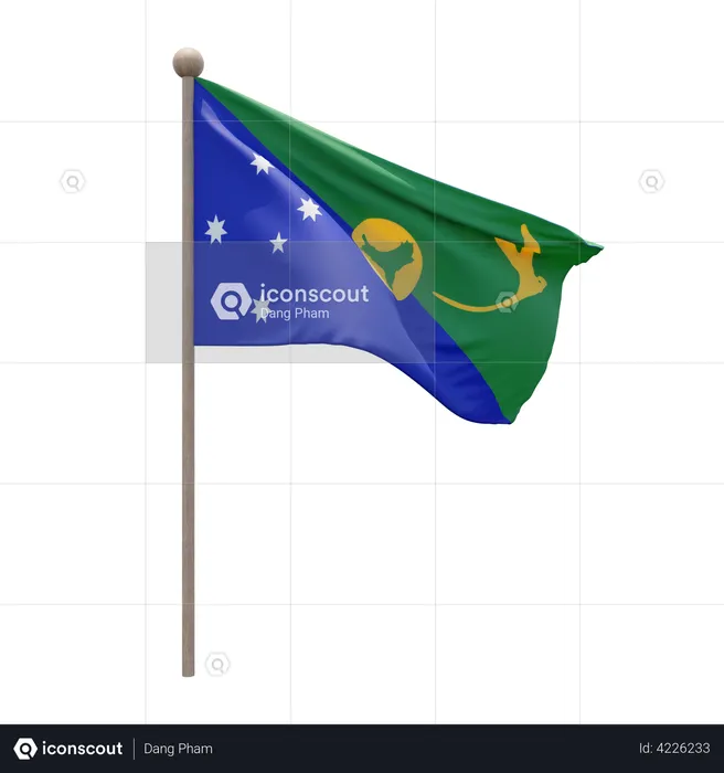 Mastro de bandeira da ilha natal  3D Flag