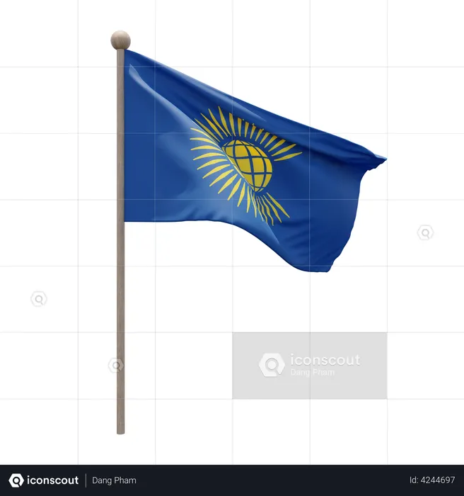 Mastro da comunidade das nações Flag 3D Flag